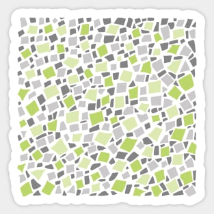 Broken Tiles Mosaic Pattern Grass Green Color Background GC-120-4 Sticker